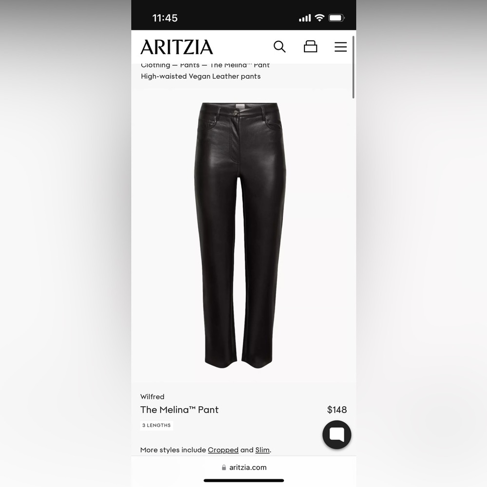 New without tags Wilfred Melina leather pant